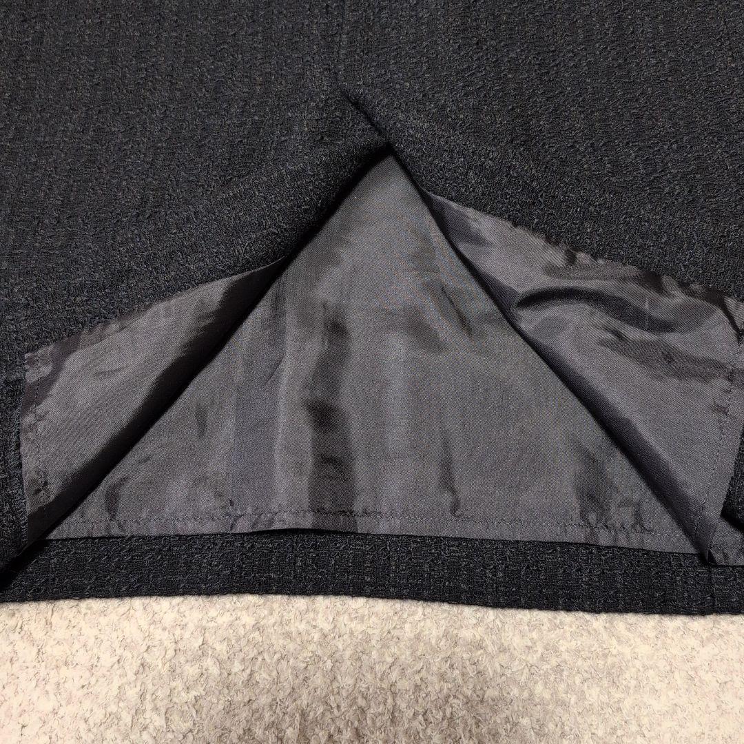 AMACA アマカ　尾州素材ツイードネイビーワンピース　ジャンパースカート　近年