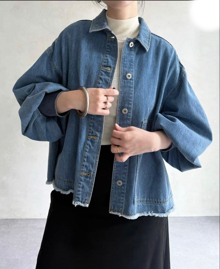 ビアズリー パフ袖デニムジャケット<FRIPIER>