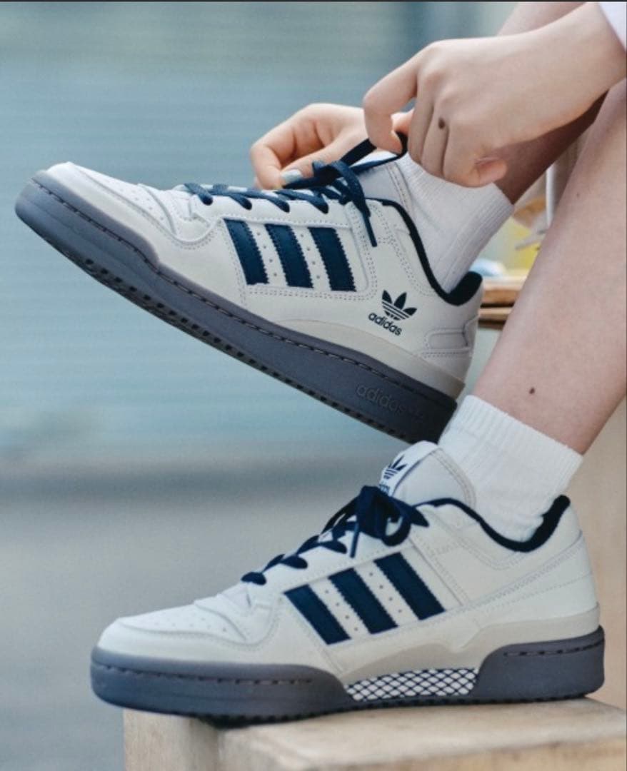 靴 adidas Forum Low CL Off White/Core Black