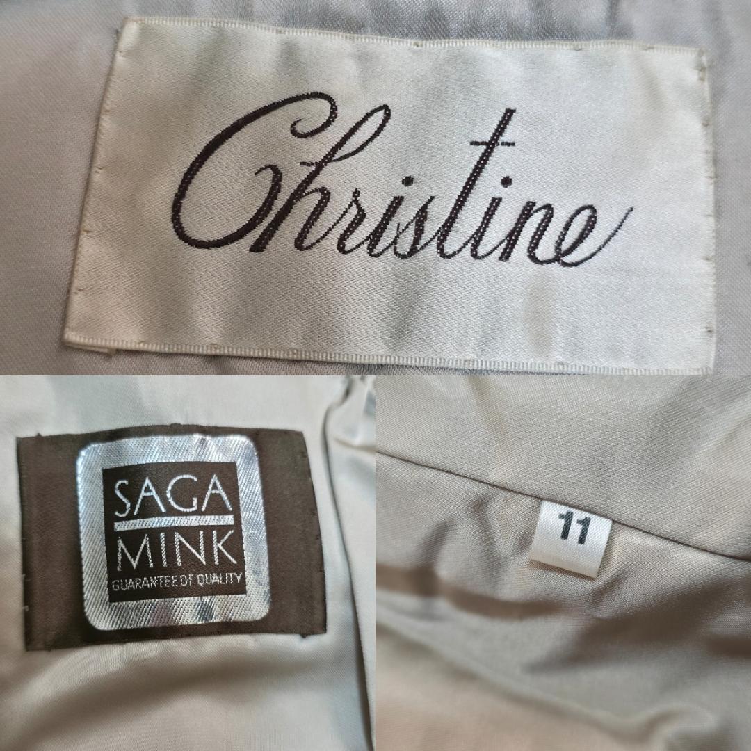 極太袖 パロミノミンクSAGA MINK コート リアルファー L位 毛並み◎