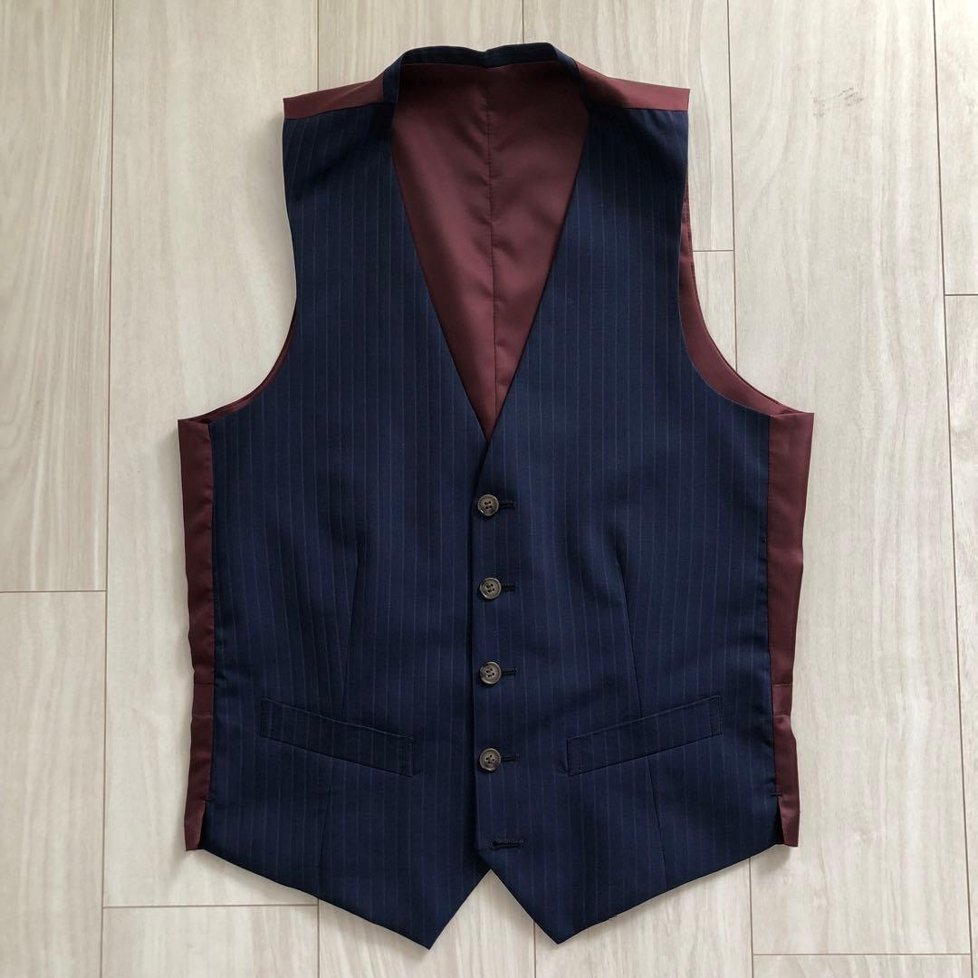 値下げ！【美品】オーダーメイドスーツ　シャドーストライプ　スリーピース