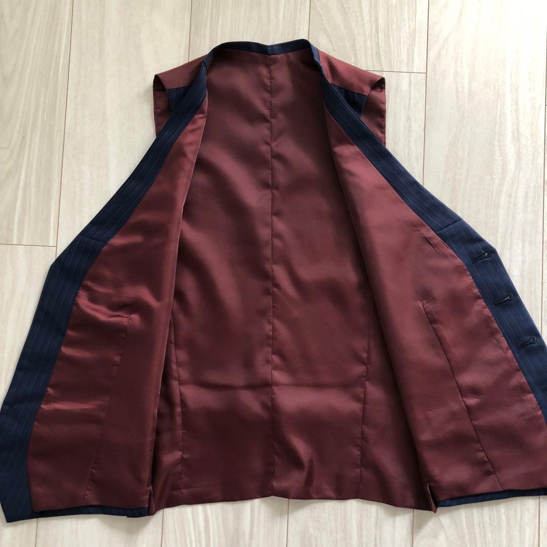 値下げ！【美品】オーダーメイドスーツ　シャドーストライプ　スリーピース