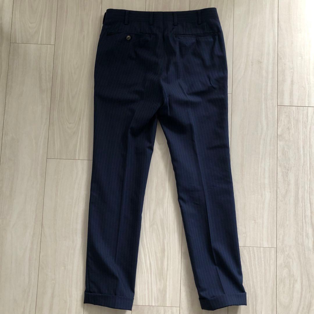 値下げ！【美品】オーダーメイドスーツ　シャドーストライプ　スリーピース