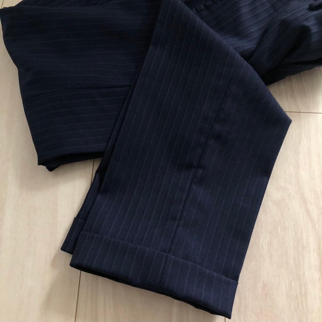 値下げ！【美品】オーダーメイドスーツ　シャドーストライプ　スリーピース