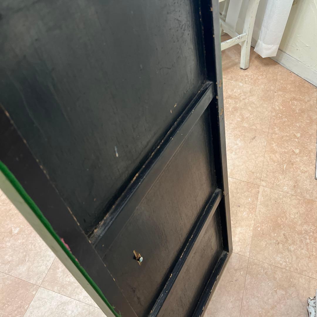 緑色の彫刻木製扉 2枚セット＊中国？