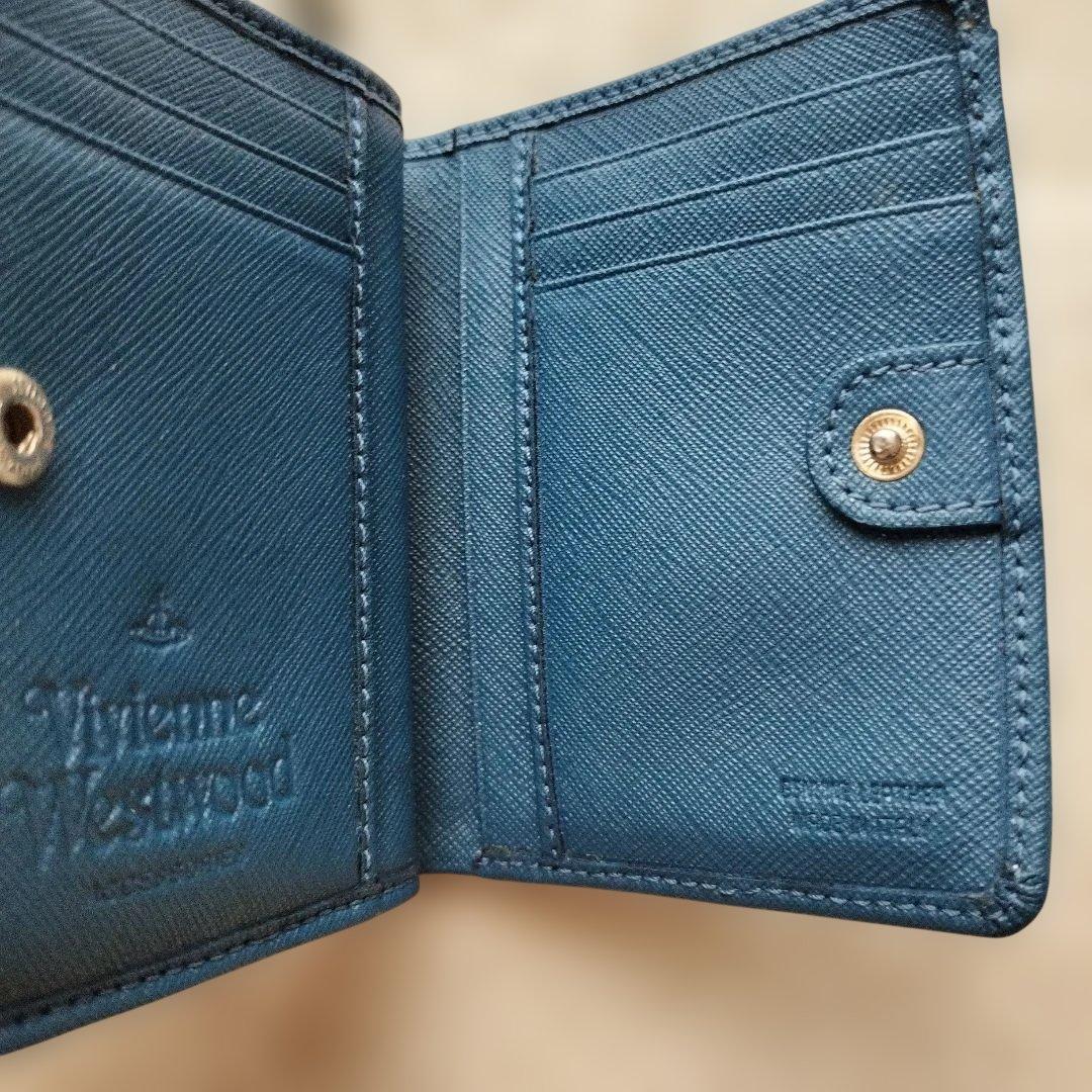 正規品 ヴィヴィアンウエストウッド オーブ 二つ折り財布 ネイビー 美品