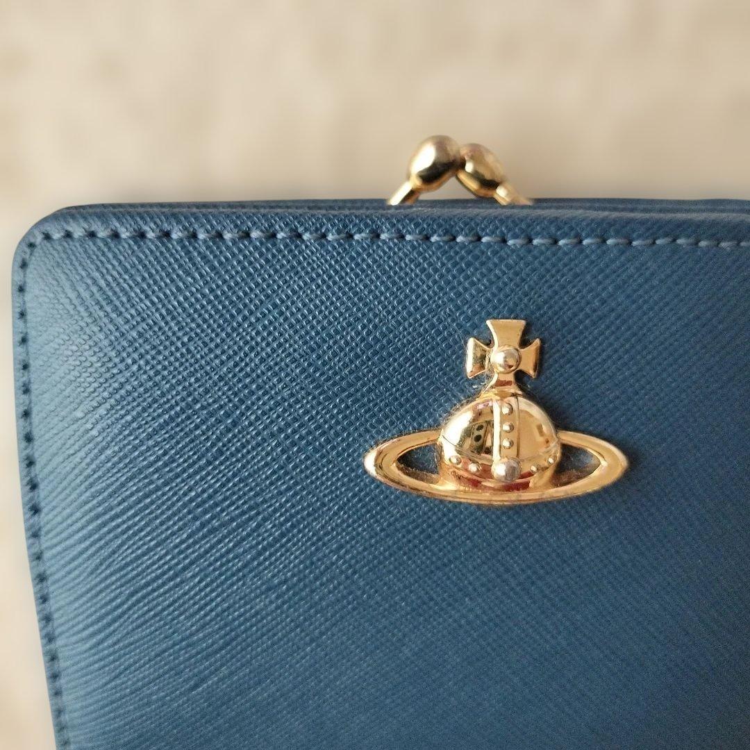 正規品 ヴィヴィアンウエストウッド オーブ 二つ折り財布 ネイビー 美品