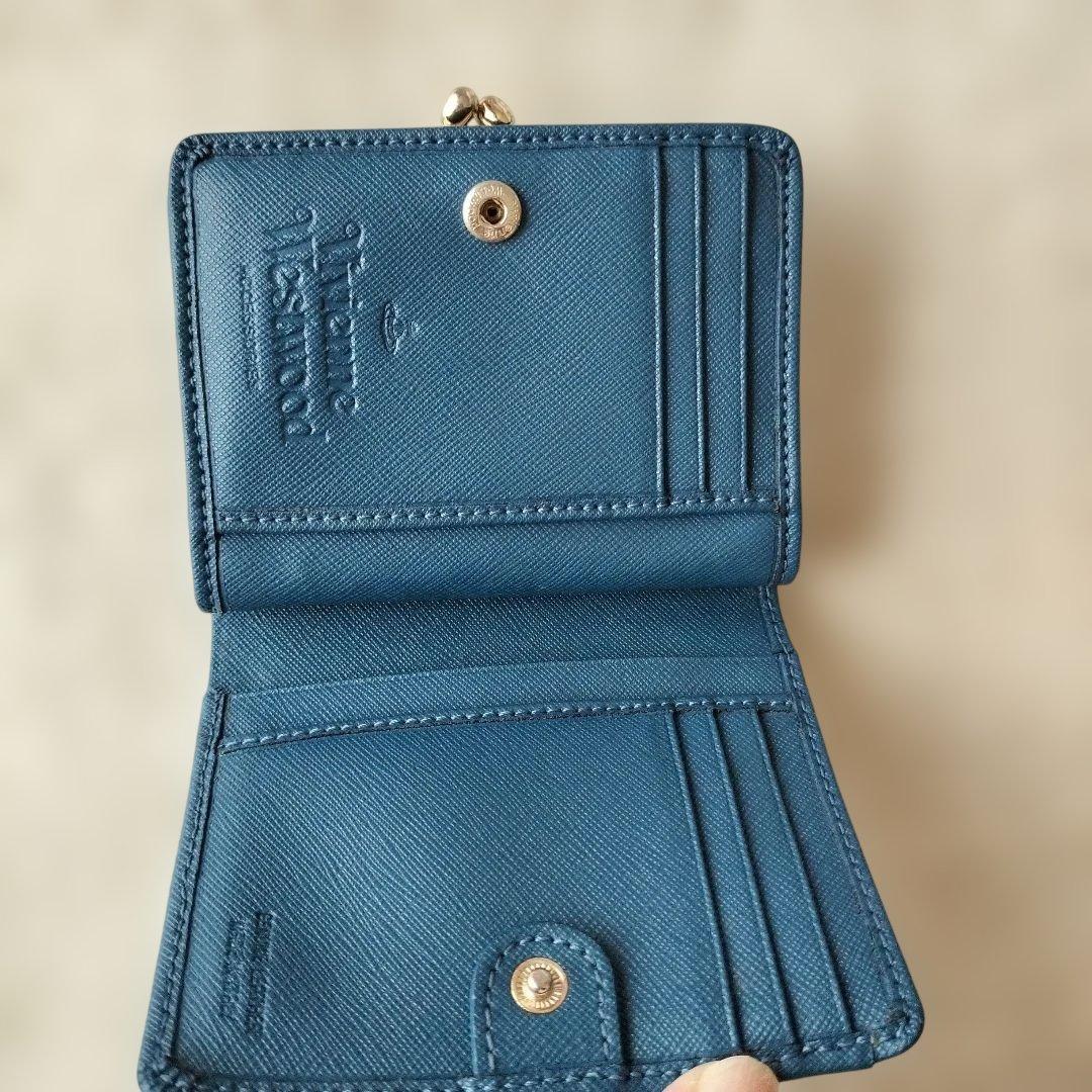 正規品 ヴィヴィアンウエストウッド オーブ 二つ折り財布 ネイビー 美品