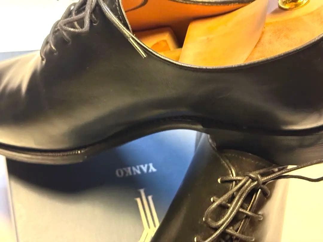 【3回使用の美品】YANKO 黒レザー ドレスシューズ