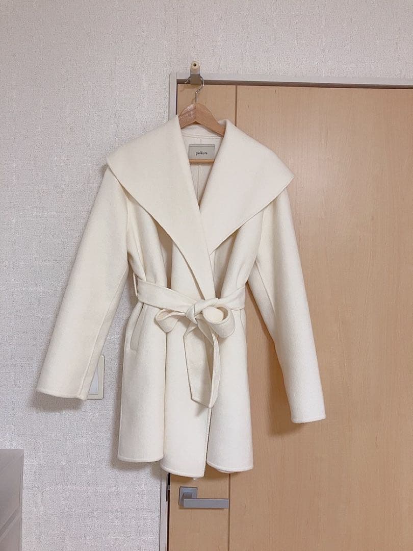 polaura ショールカラーウールミドルコート