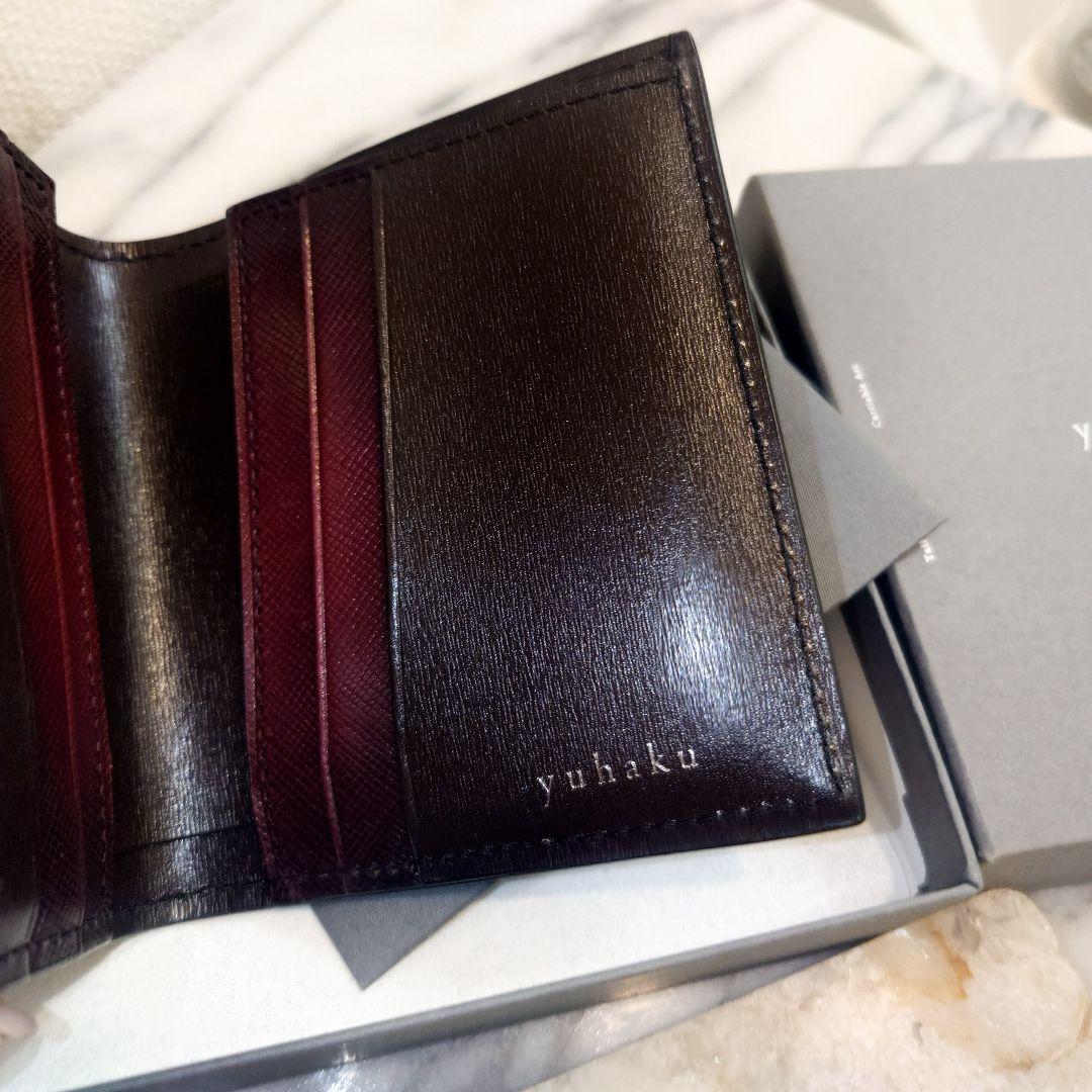 yuhaku ユハク YEV122 薄型二つ折り財布 ワイン