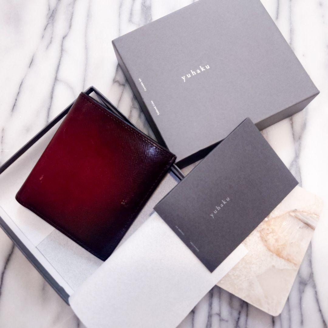 yuhaku ユハク YEV122 薄型二つ折り財布 ワイン