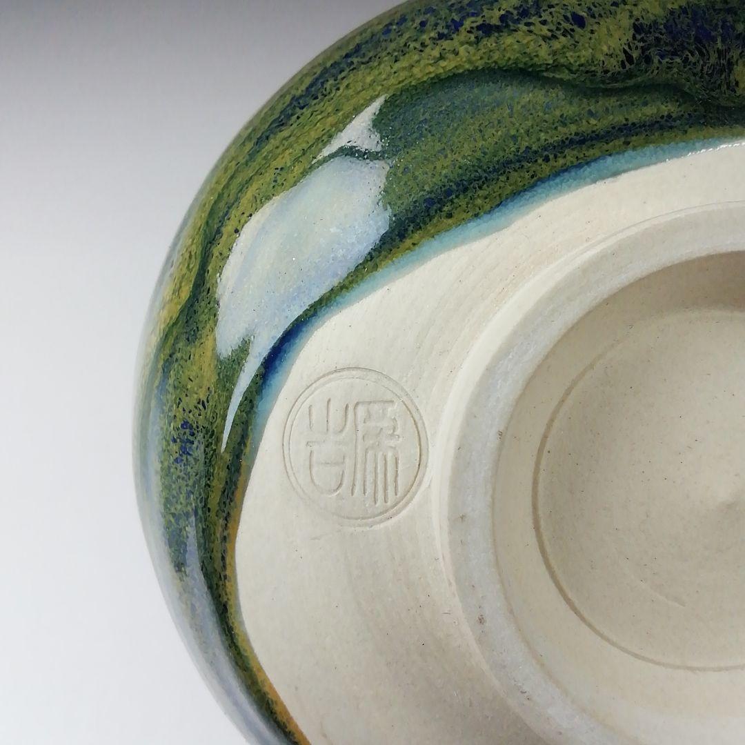 Ｔ６６２　茶碗　『九谷焼』『深厚釉　茶碗』『三代　三ツ井詠一(為吉)造』　共箱