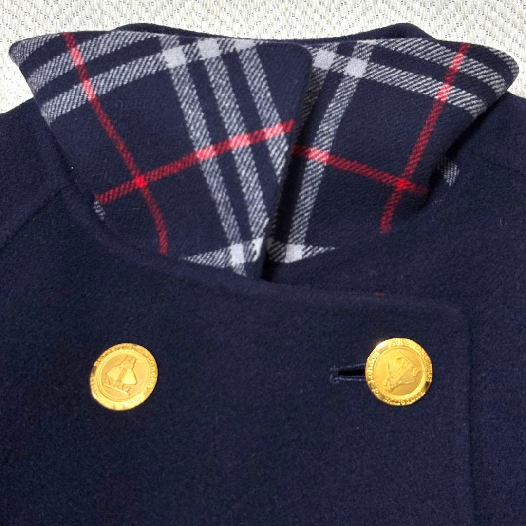極美品 BURBERRY バーバリー 金ボタン カシミヤ混 ノバチェック コート