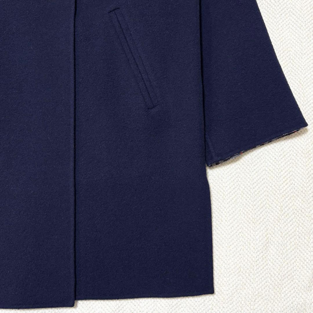 極美品 BURBERRY バーバリー 金ボタン カシミヤ混 ノバチェック コート