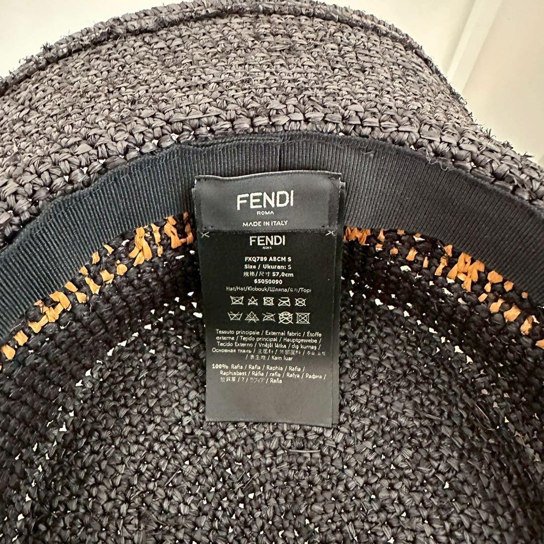 【新品未使用】FENDI ロゴ ストロー バケット ハット ユニセックス