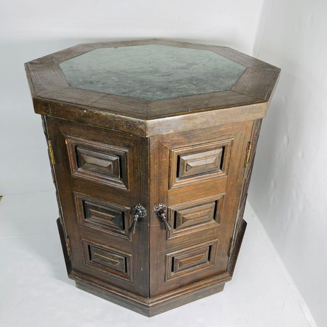 アンティーク オクタゴンサイドテーブル