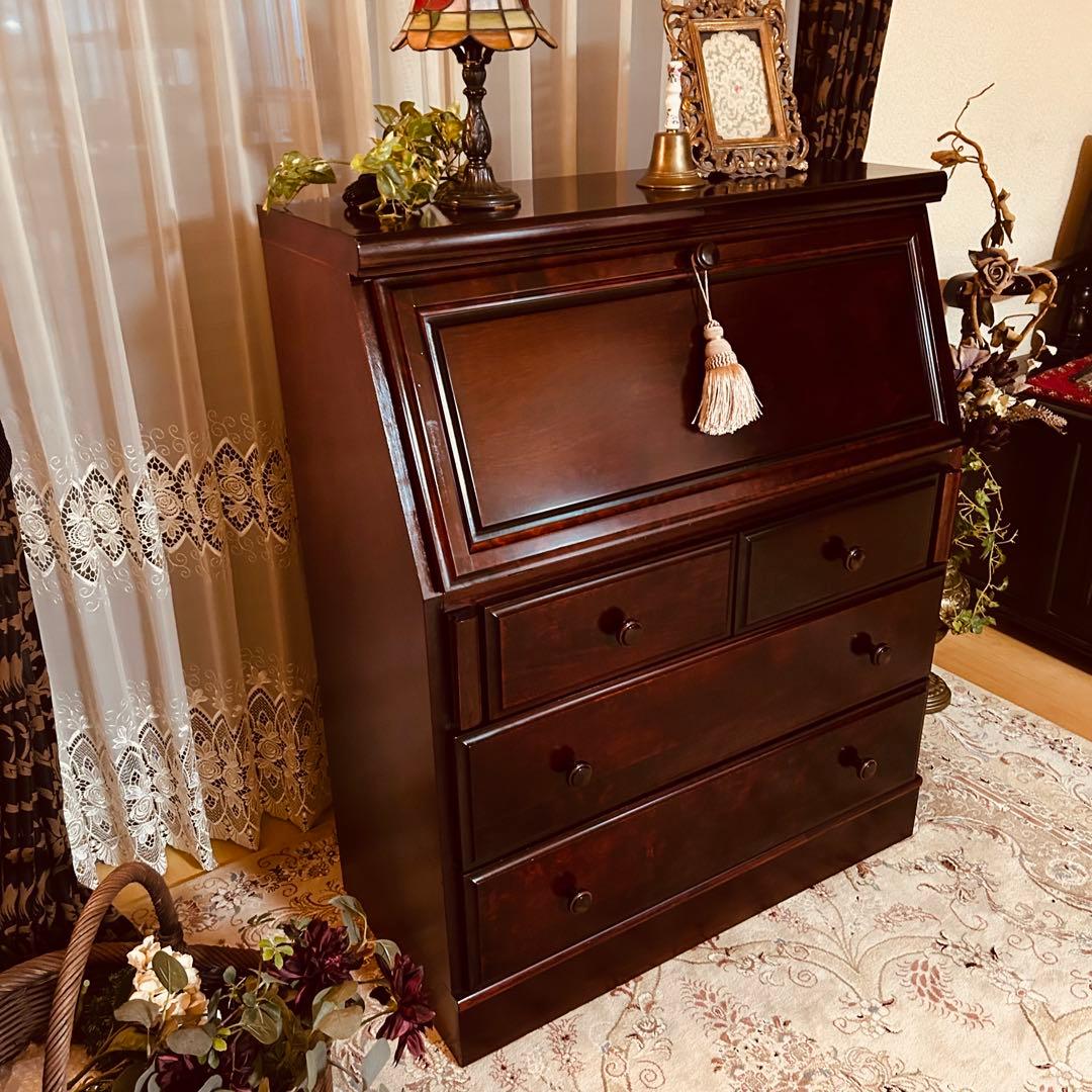 民芸家具　ライティングビューロー　長谷川家具　旭川家具 アンティーク　チェスト