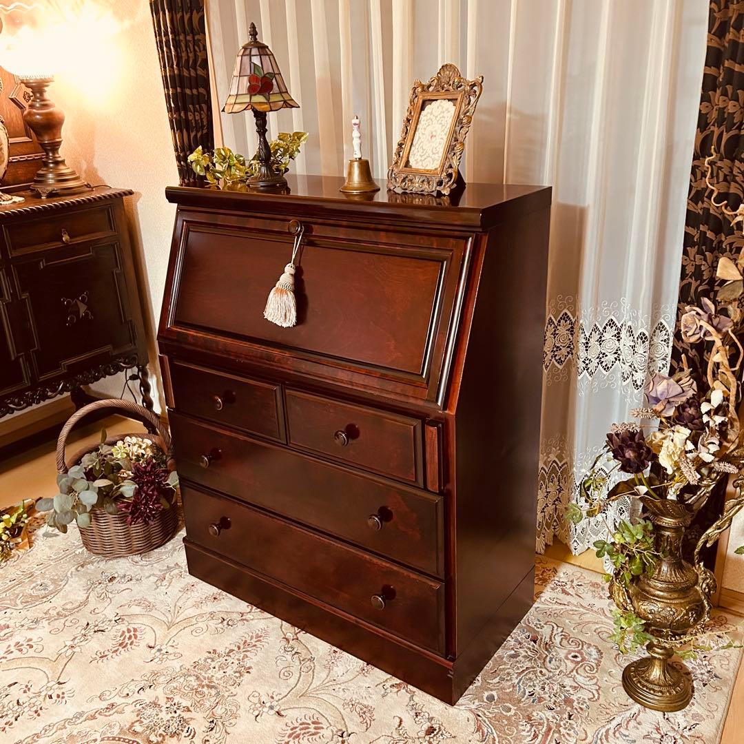 民芸家具　ライティングビューロー　長谷川家具　旭川家具 アンティーク　チェスト