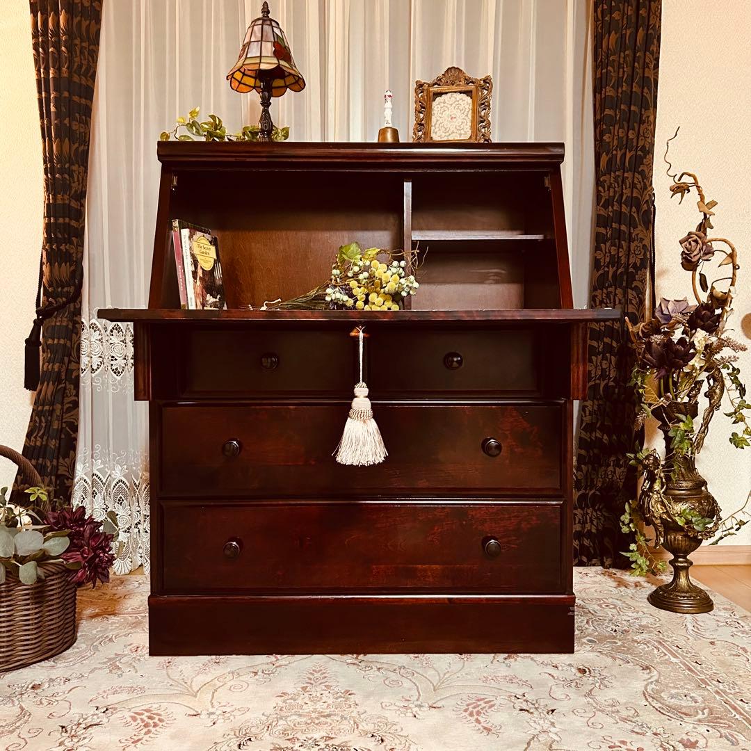 民芸家具　ライティングビューロー　長谷川家具　旭川家具 アンティーク　チェスト