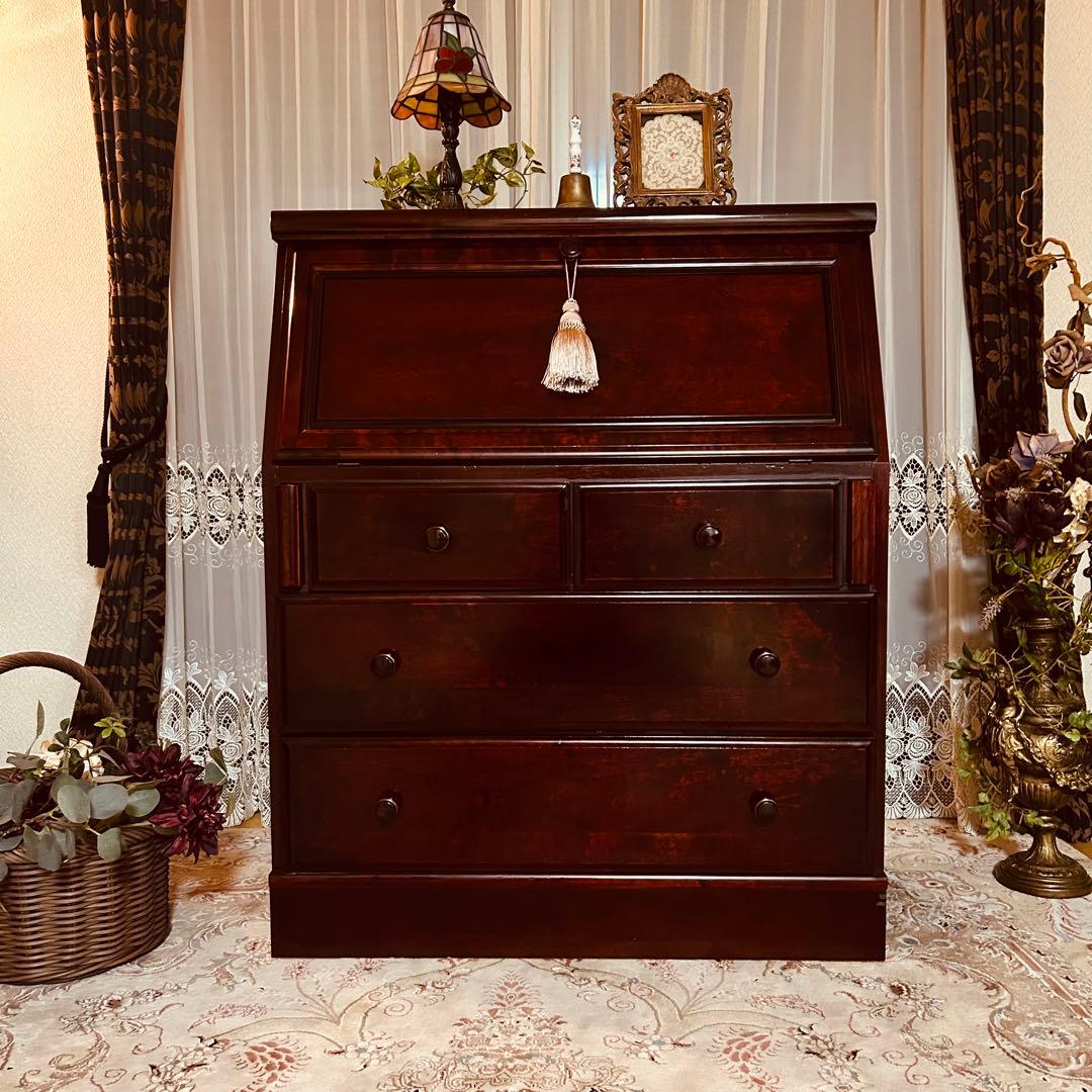 民芸家具　ライティングビューロー　長谷川家具　旭川家具 アンティーク　チェスト