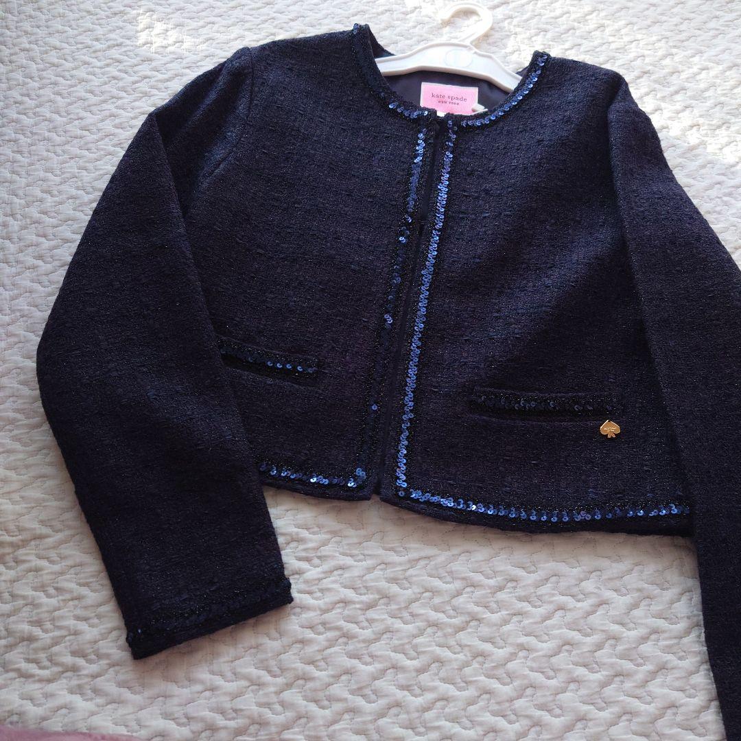 ＊新品＊ケイトスペード　ネイビーツイード ジャケットスカートブラウスセット160