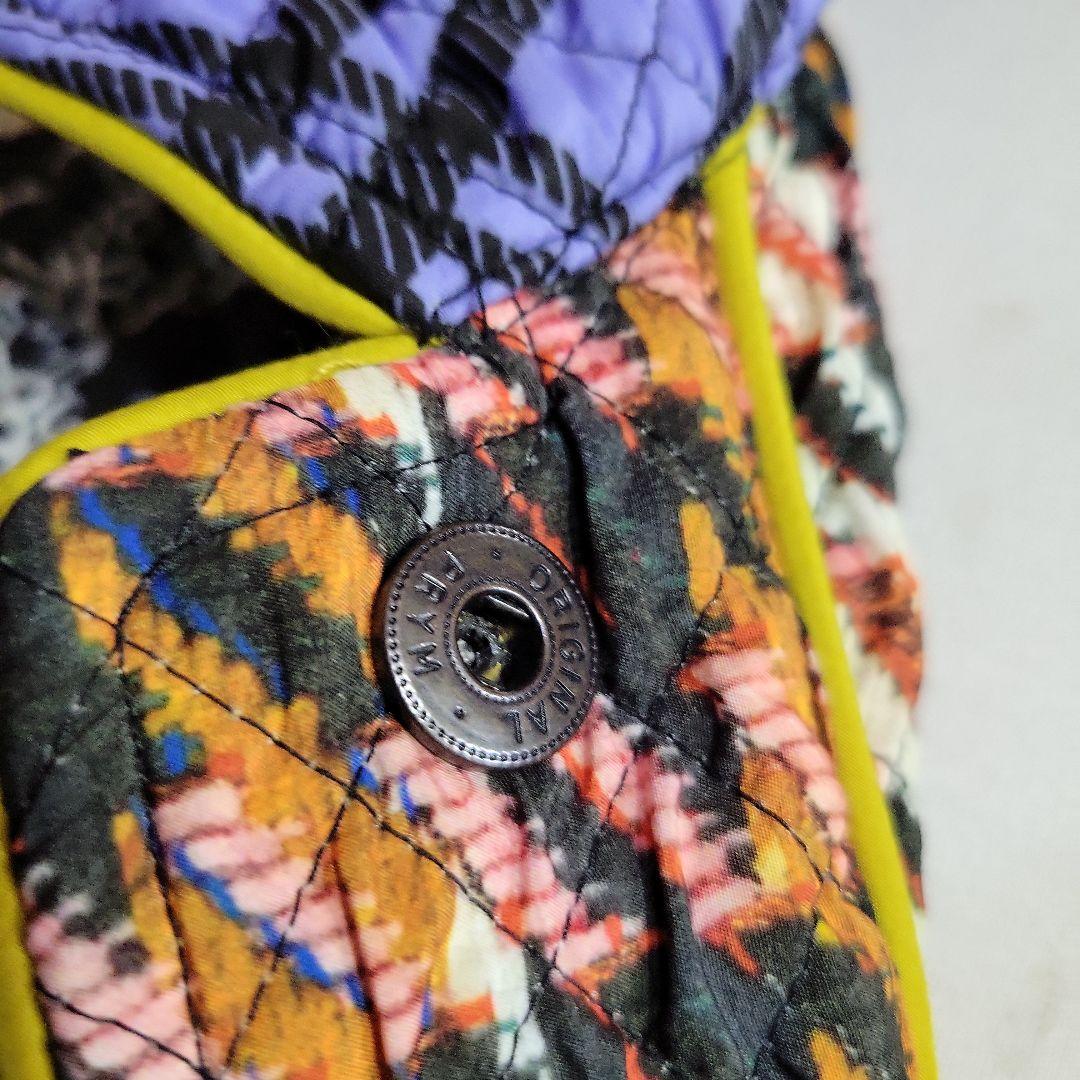 souhait イタリア製 リバーシブルコート 花柄×チェック レディースM相当