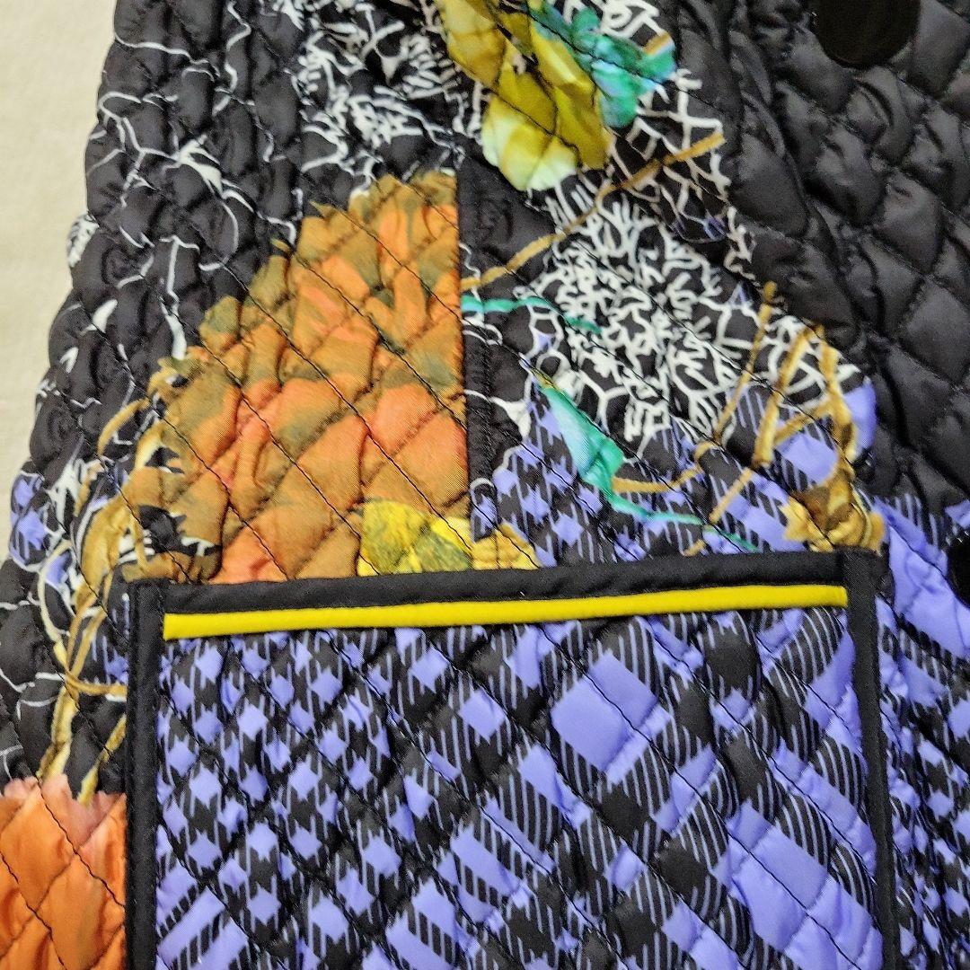 souhait イタリア製 リバーシブルコート 花柄×チェック レディースM相当