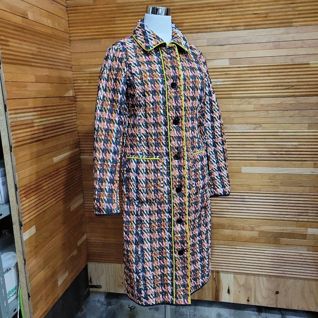 souhait イタリア製 リバーシブルコート 花柄×チェック レディースM相当