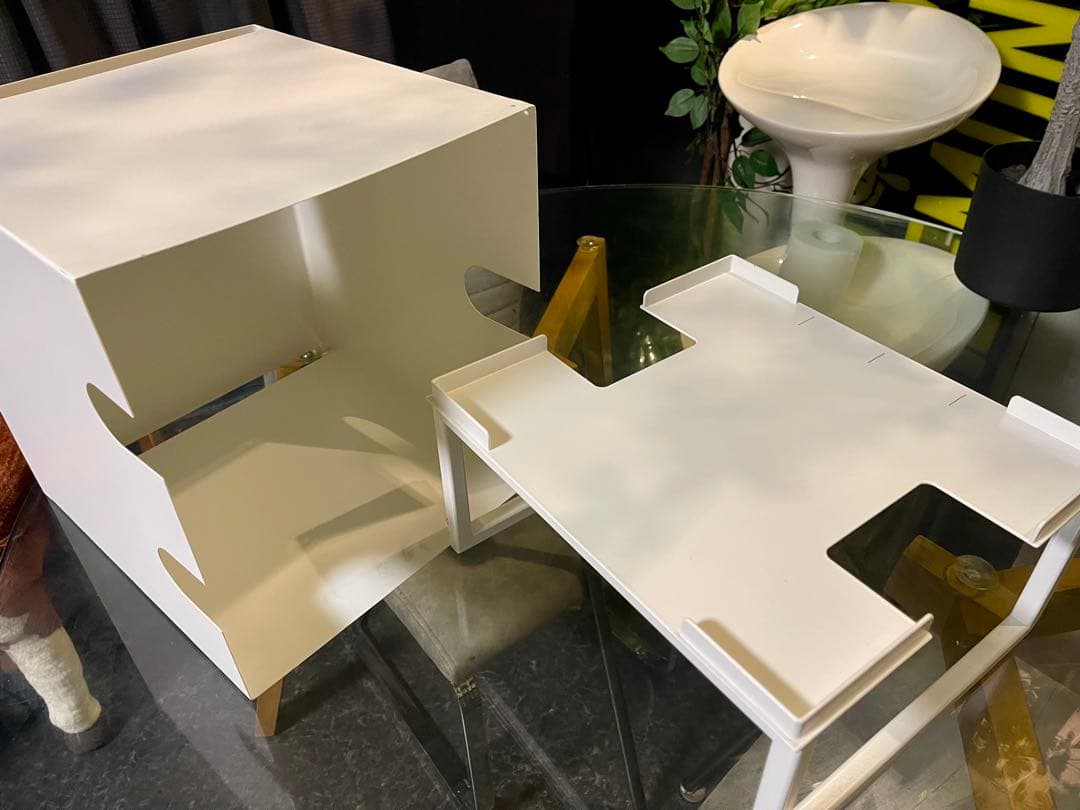 ゆー ！　　tower バッグインボックススタンド 山崎実業 ホワイト