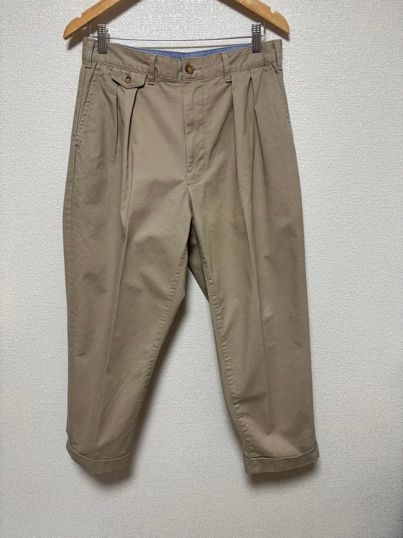 BEAMS PLUSチノパンツ トラウザーズ2プリーツ