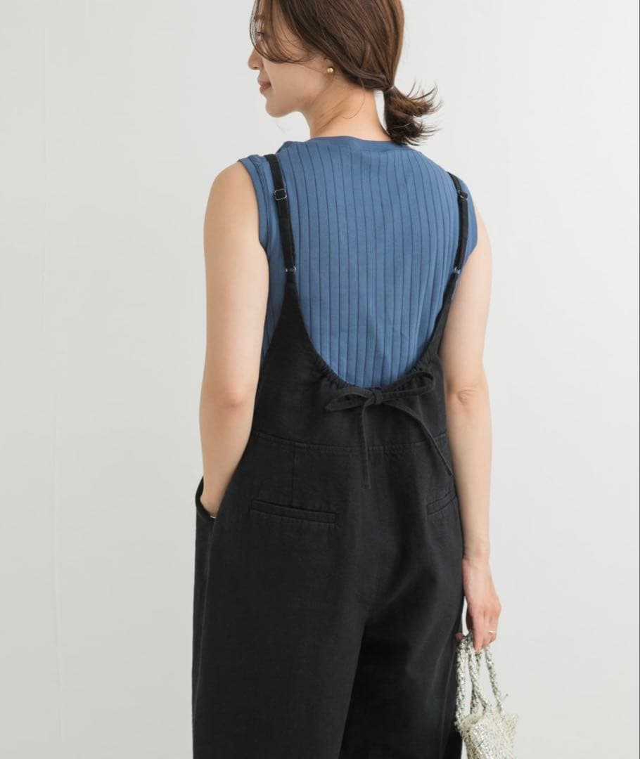 ⭐︎ゆうこりん⭐︎　コットンリネンBACKギャザーサロペット