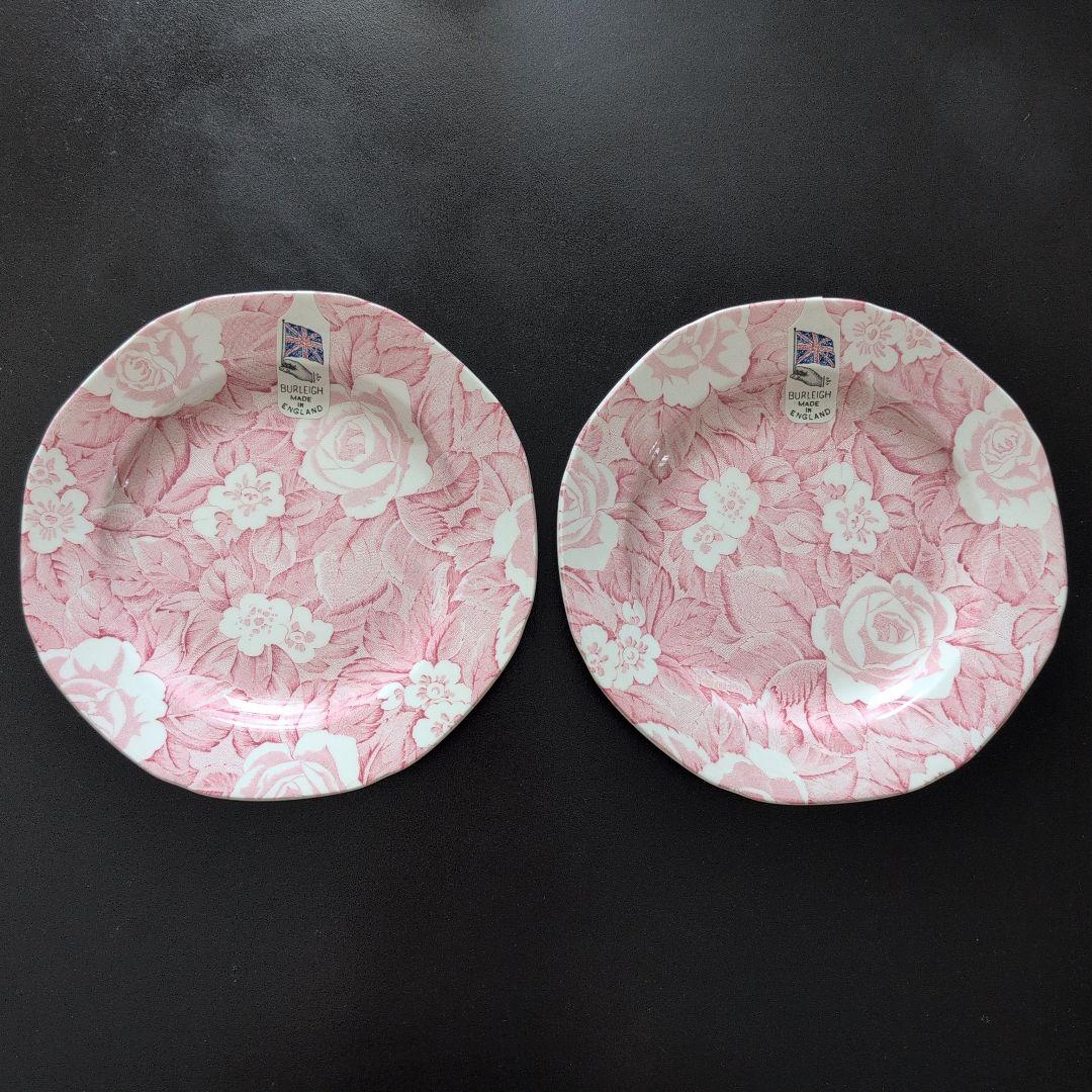 【新品・未使用】Burleigh ビクトリアンチンツ 19cmプレート　2枚組