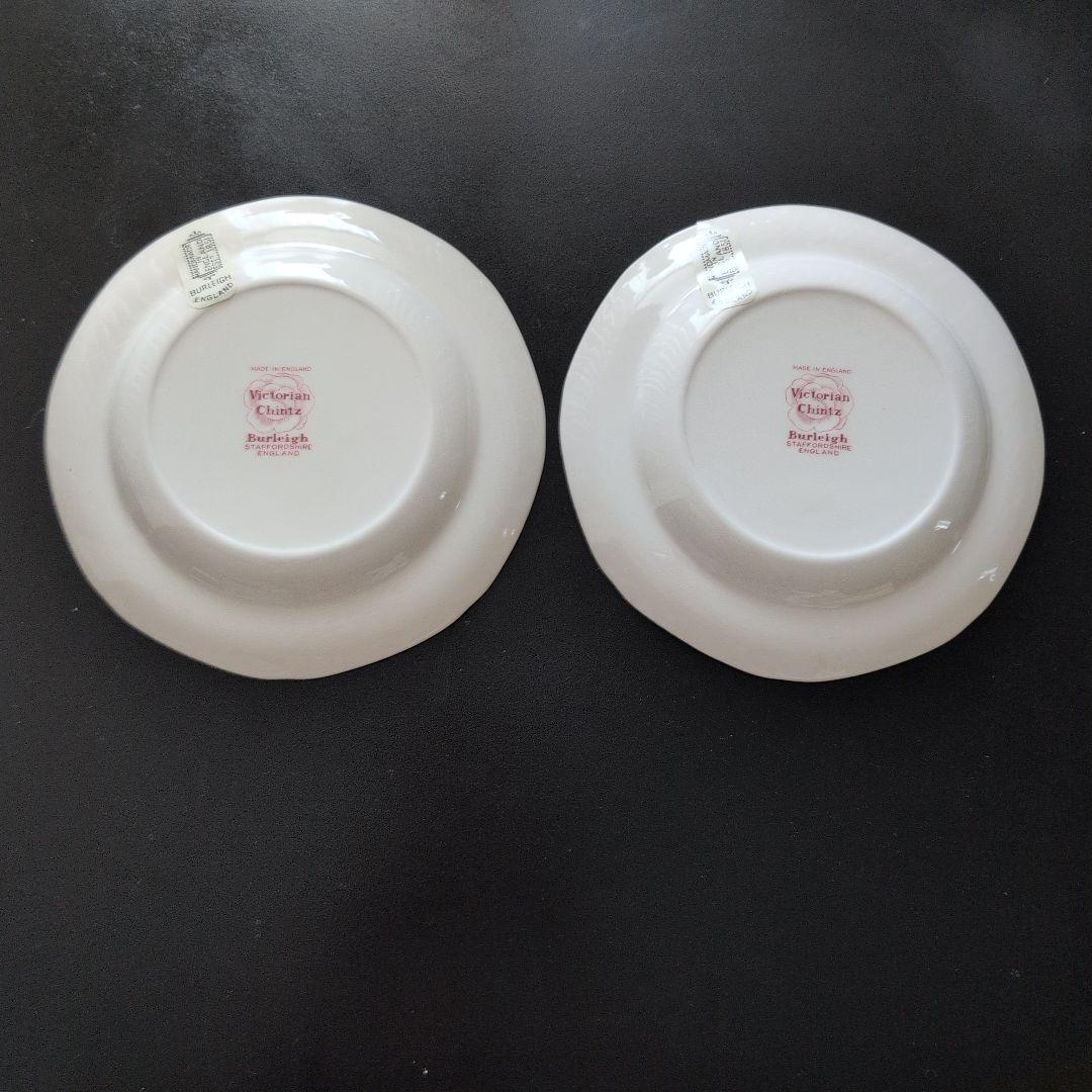 【新品・未使用】Burleigh ビクトリアンチンツ 19cmプレート　2枚組