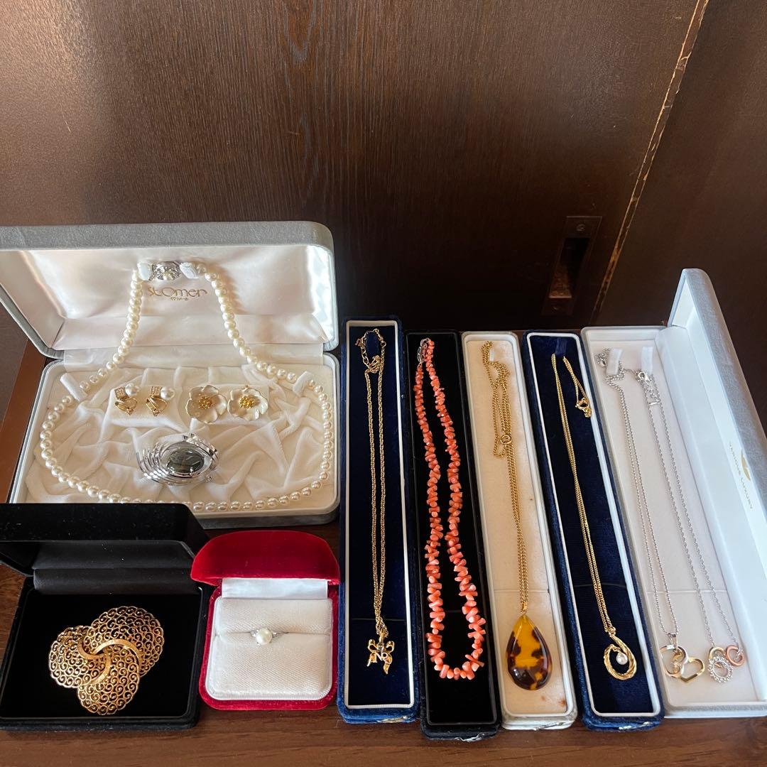 やっちゃんおまとめ　遺品整理 大量 刻印アクセサリー アコヤ真珠 本珊瑚