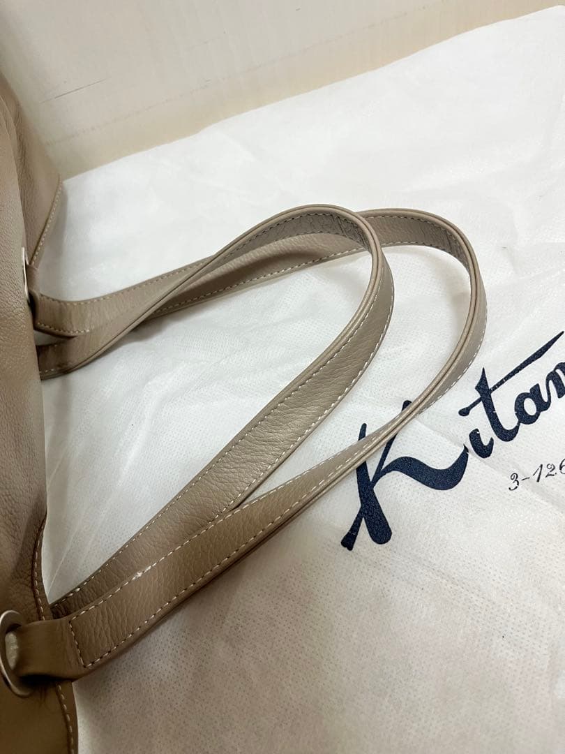 【信子】　Kitamura ベージュ トートバッグ　A4 肩掛け