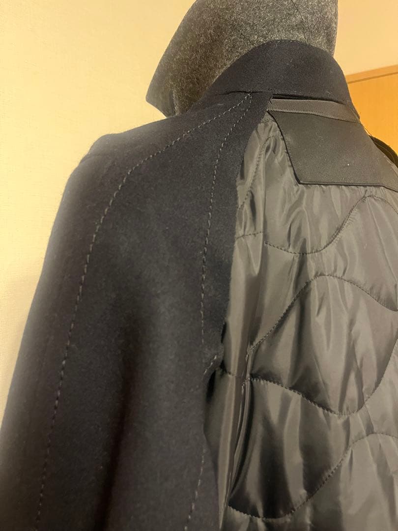 サカイ　ネイビー ドッキングチェスターコート サイズ3