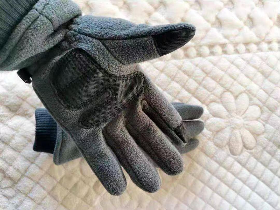 グレー フリース 自転車用グローブ