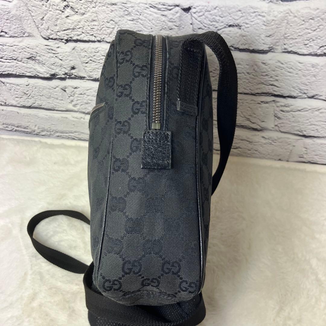 グッチ✨GGキャンバス レザー ショルダーバッグ 斜め掛け 黒