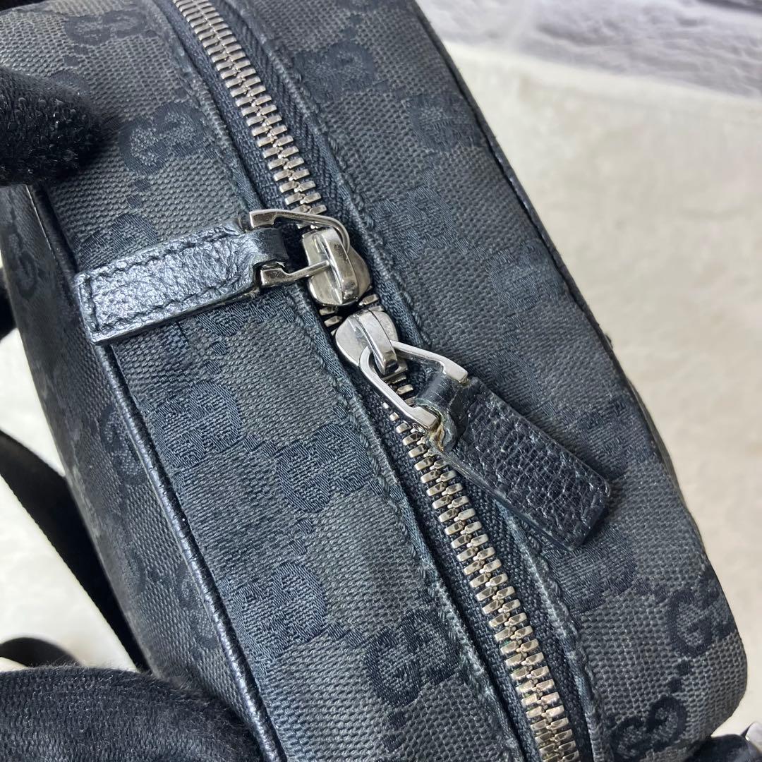 グッチ✨GGキャンバス レザー ショルダーバッグ 斜め掛け 黒