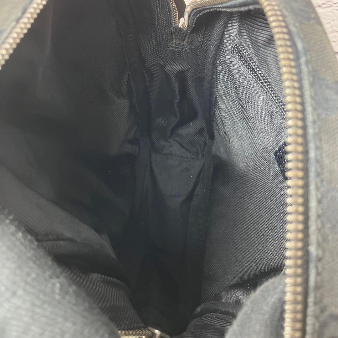 グッチ✨GGキャンバス レザー ショルダーバッグ 斜め掛け 黒