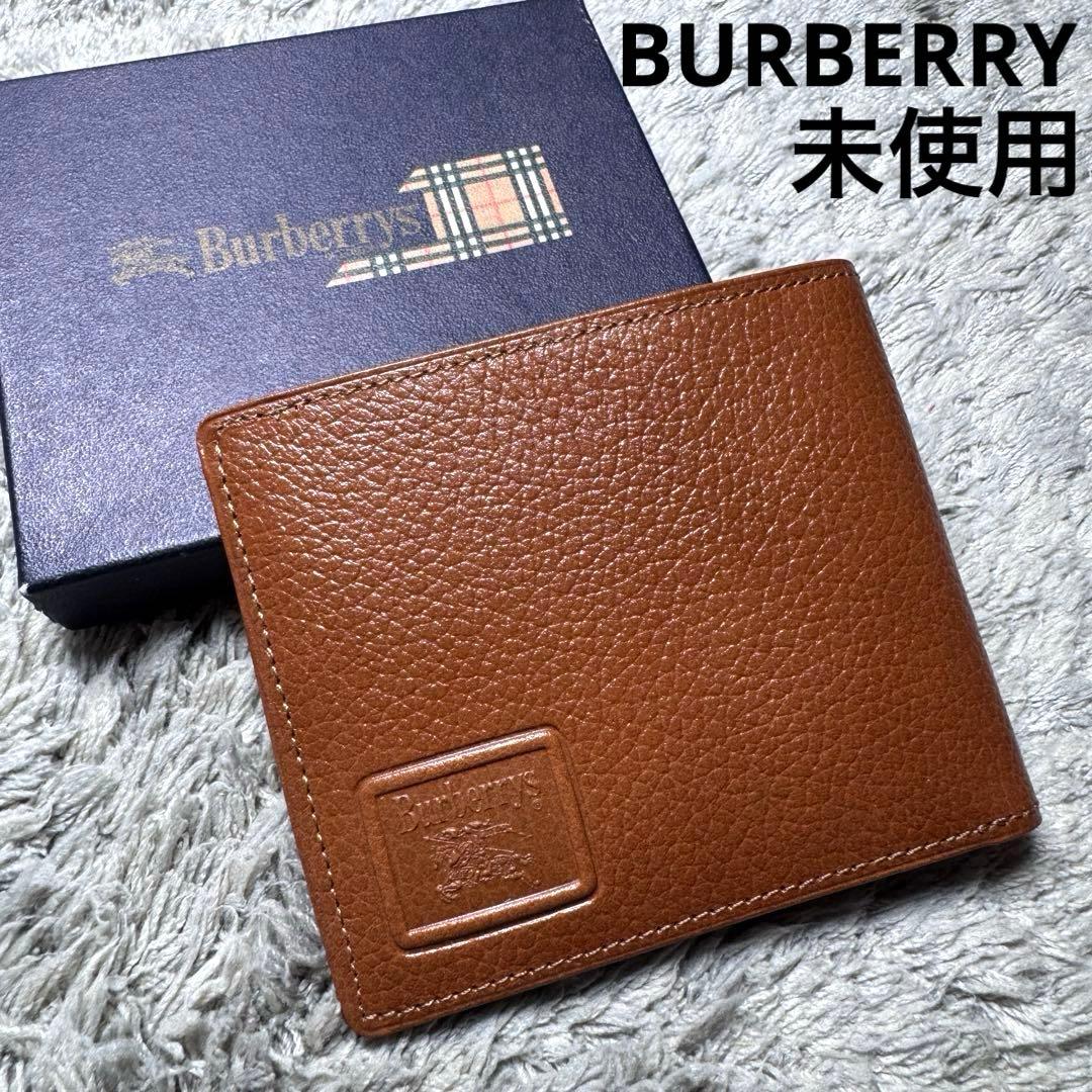 【未使用】BURBERRY バーバリー 二つ折り財布 レザー 内側ノバチェック