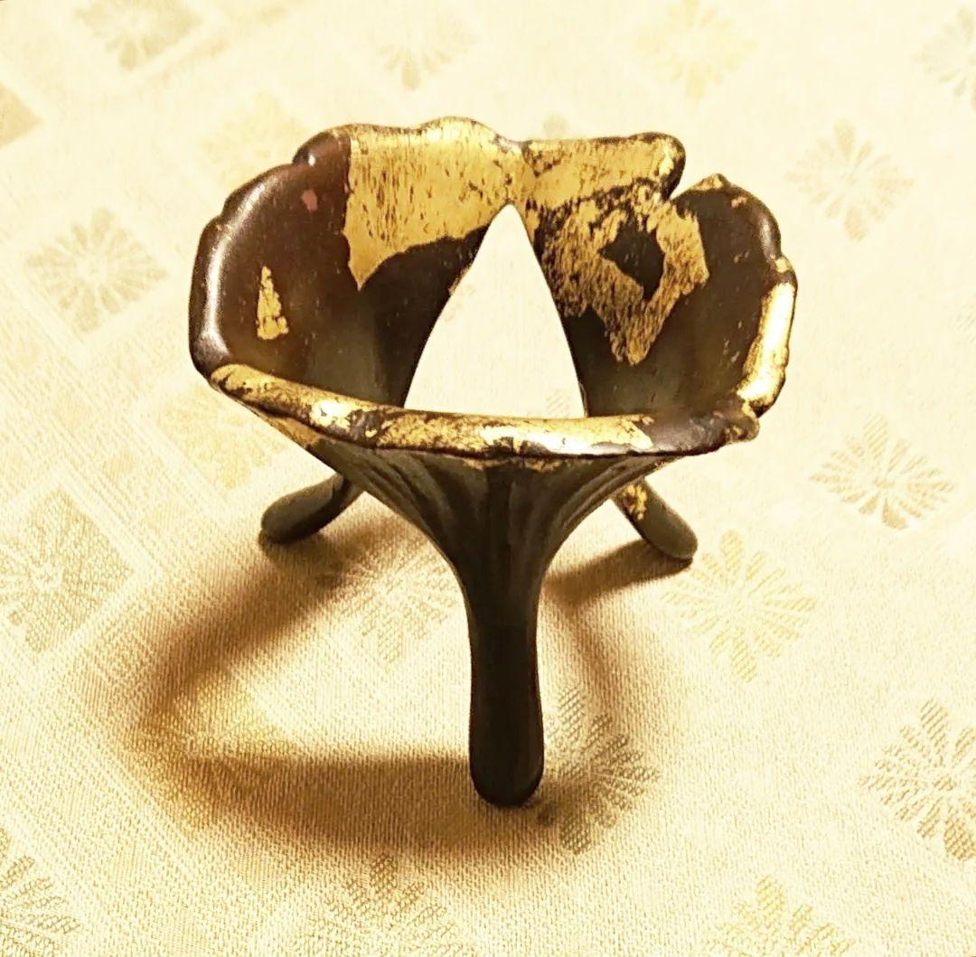 蓋置 鵬雲斎好 銀杏蓋置 13代宮崎寒雉