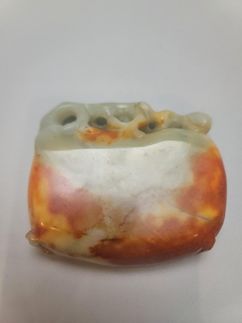 時代文房具 和田玉 如意 清代 原石手彫 筆洗 筆添 墨池