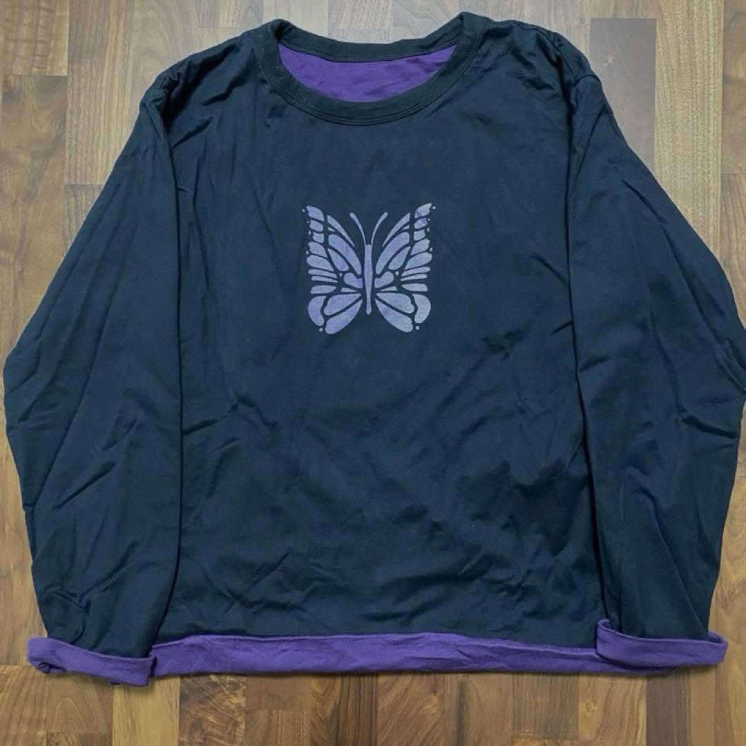 NEEDLES Papillon print リバーシブルロンT