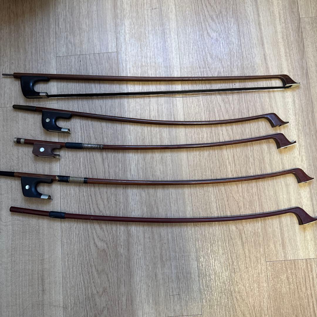 コントラバス弓 5本セット 修理練習用などに