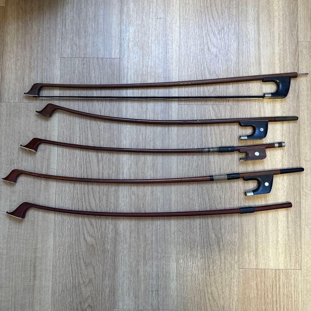 コントラバス弓 5本セット 修理練習用などに