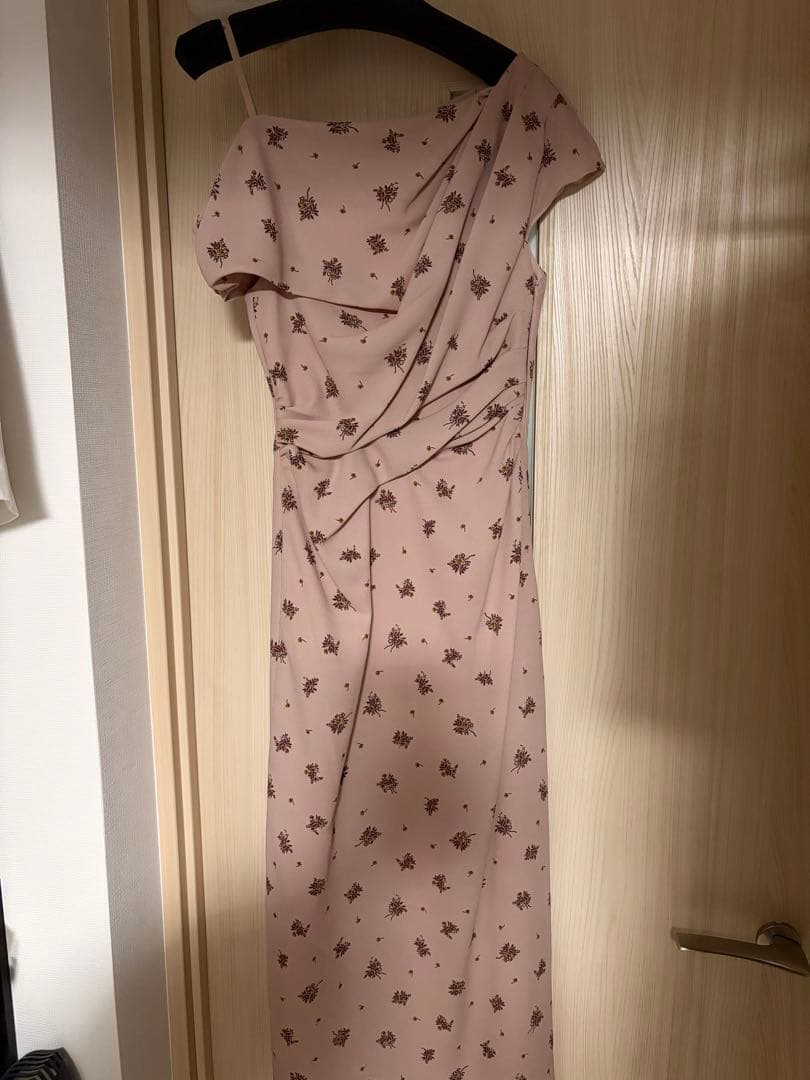 SNIDEL フラワープリントドレープワンピース PNK