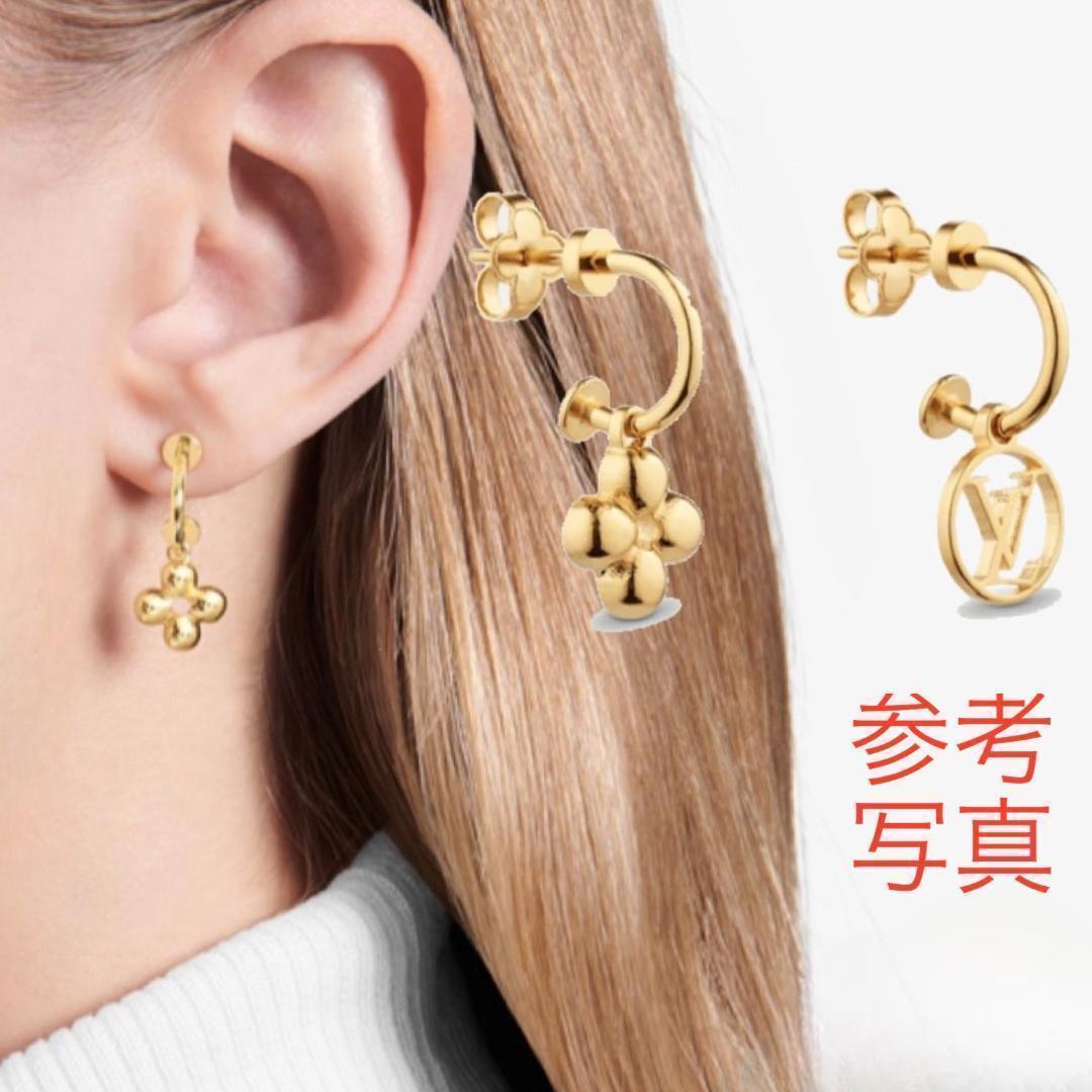 ルイヴィトン ブックル ドレイユ・ブルーミング ピアス モノグラム ゴールド