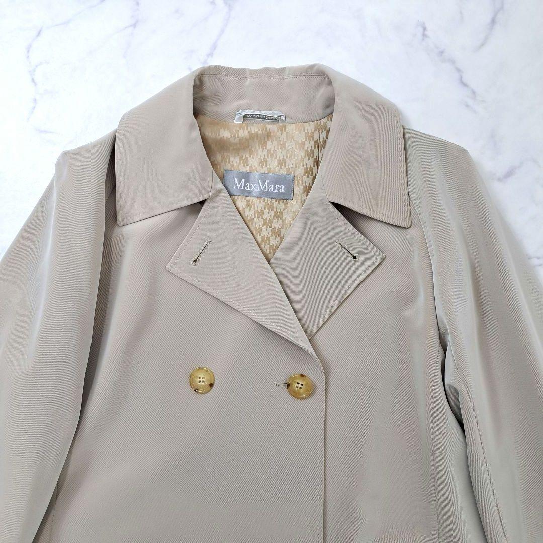 Max Mara マックスマーラ ショート丈 スプリングコート とろみ素材 ロゴ